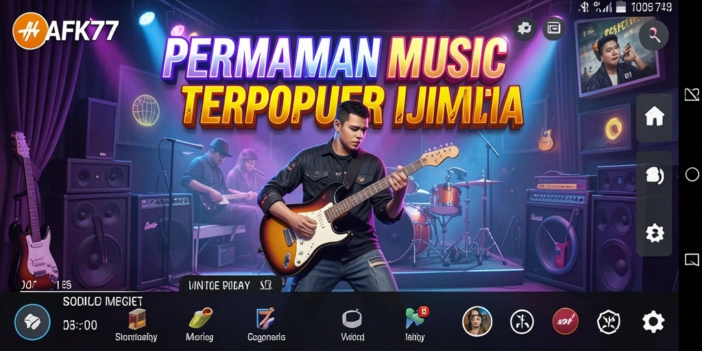 Tampilan gameplay yang menyenangkan dan penuh warna di AFK77.