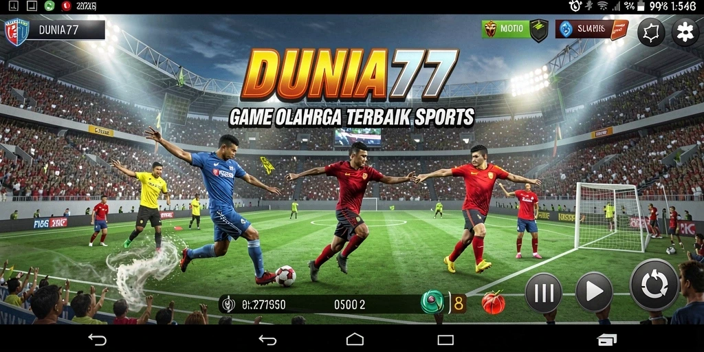 Tampilan utama DUNIA77 dengan gameplay yang menarik dan interaktif.