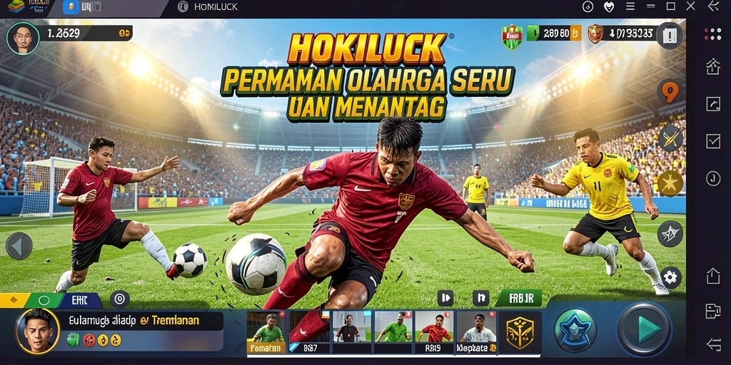 Screenshot HOKILUCK menampilkan pertandingan olahraga yang seru dan intens.