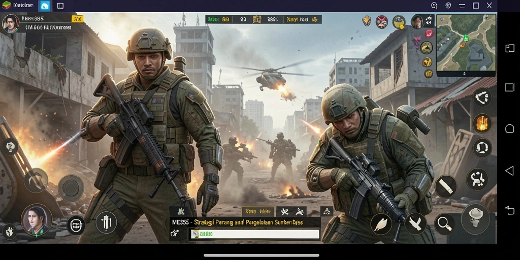 Tangkapan layar gameplay ME355 dengan aksi strategis yang mendebarkan.