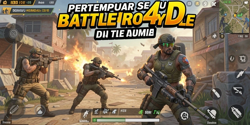 Tangkapan layar gameplay seru dalam pertempuran Battle Royale