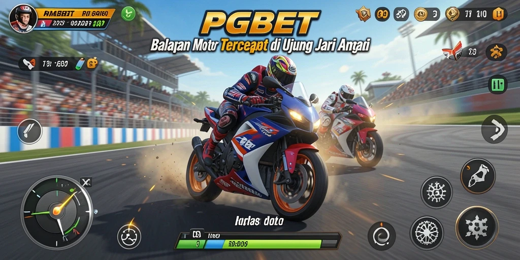 Screenshot PGBET menunjukkan aksi balapan motor yang mendebarkan di trek.