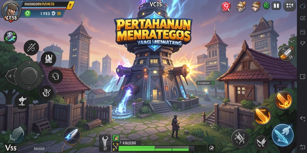 Tampilan gameplay VC55 yang menarik dan menawan dalam genre Tower Defense.
